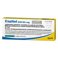 CAZITEL 230 mg / 20 mg vet tabl, kalvopääll (kissalle)2 fol