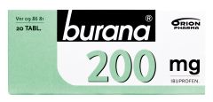 BURANA 200 mg tabl, kalvopääll 20 fol